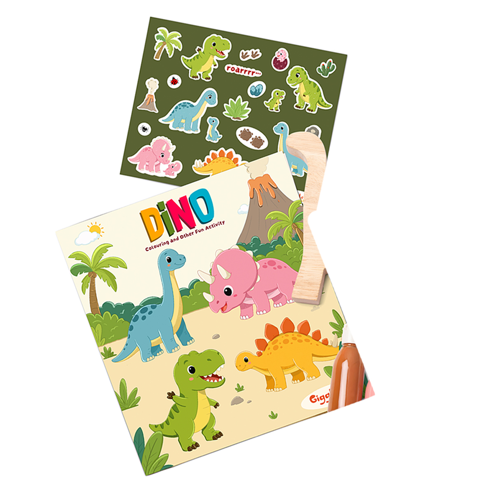 Dino Coloring & Activity Book and Stickers Main image