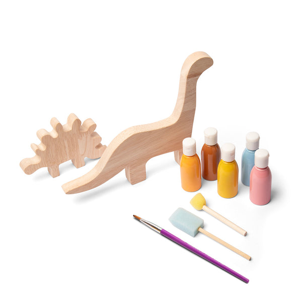 Wooden Dino Set, Activity Book & Sticker Set