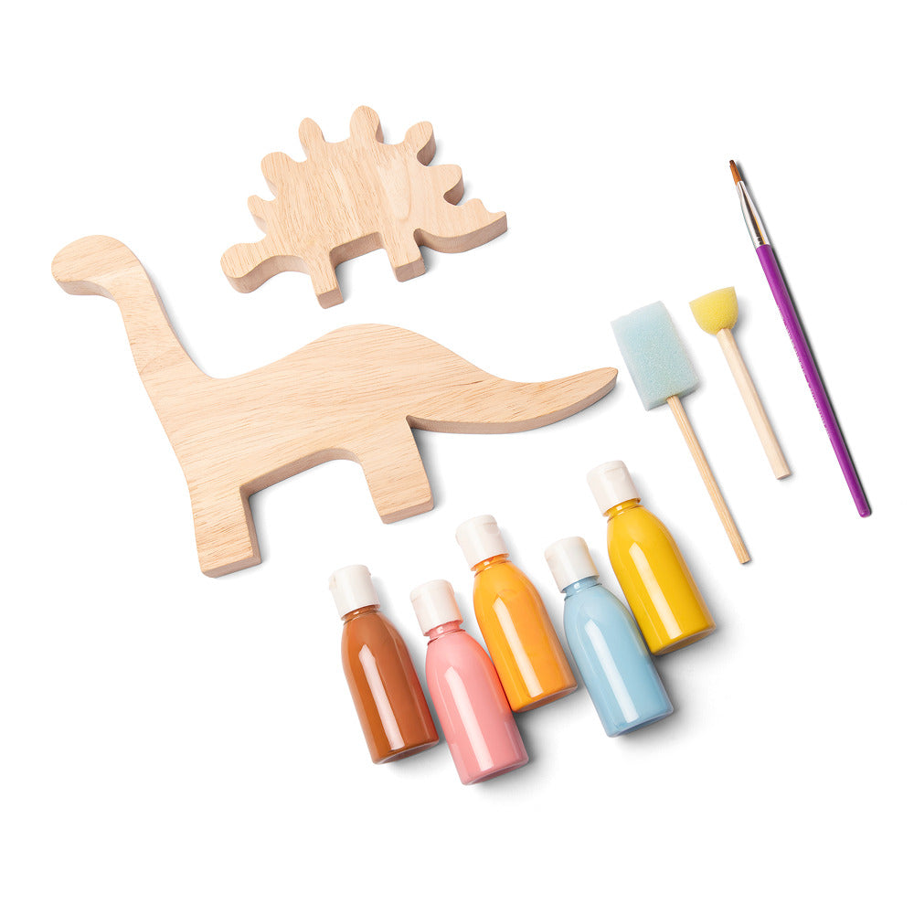 Wooden Dino Set, Activity Book & Sticker Set