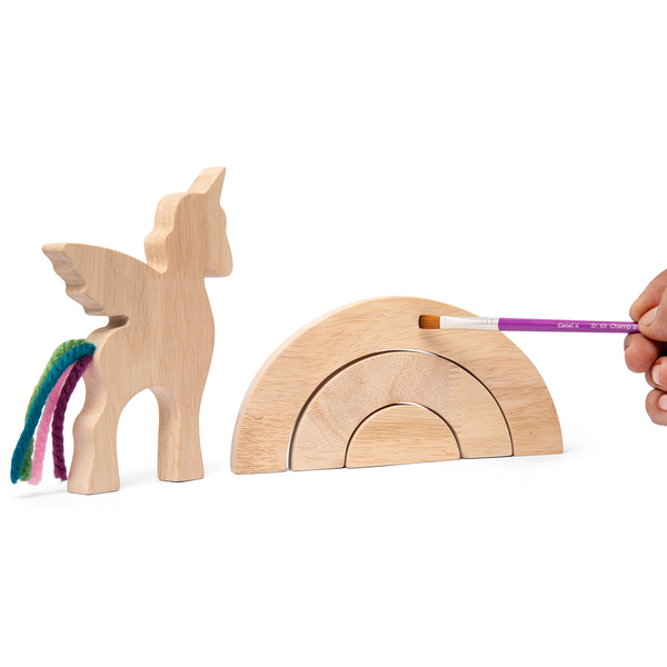 Wooden Unicorn Set, Activity Book & Sticker Set