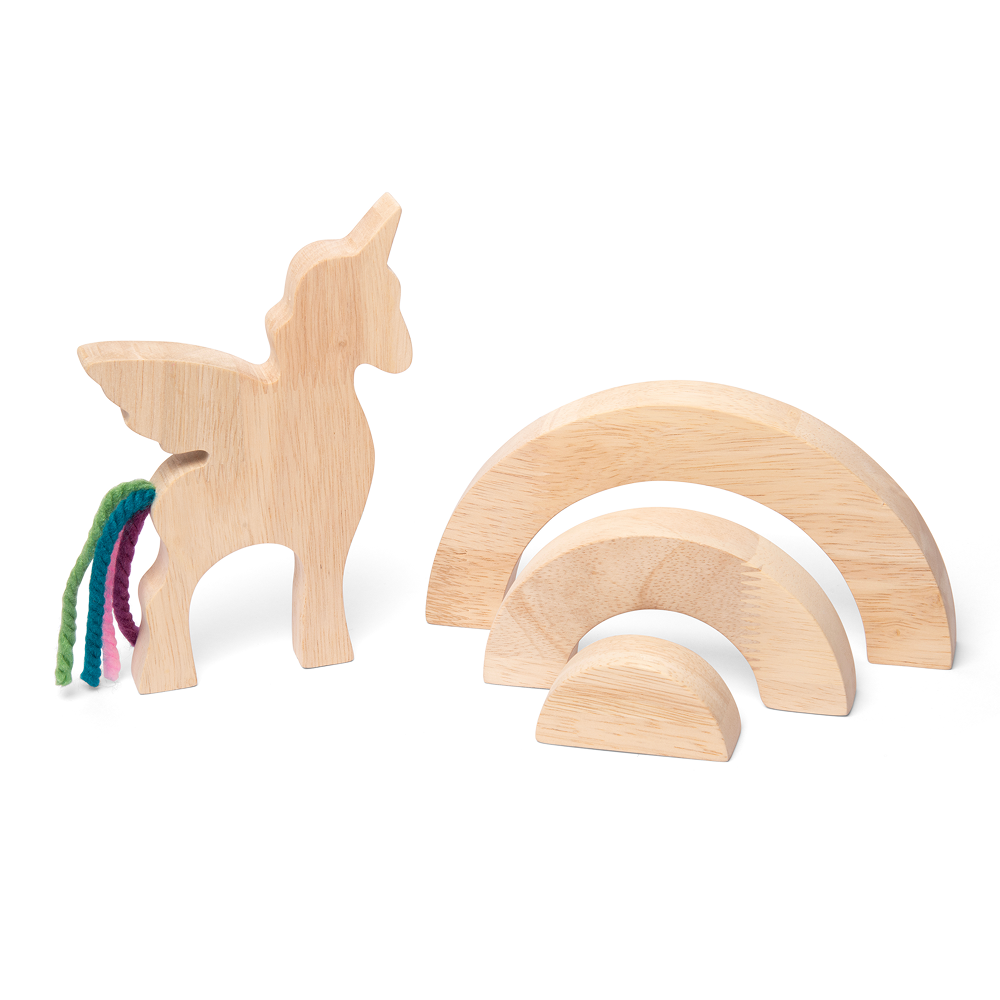 Wooden Unicorn Set, Activity Book & Sticker Set