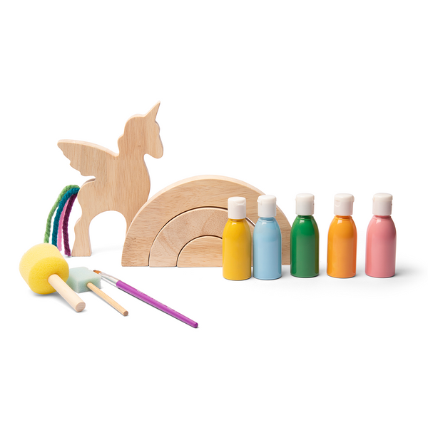 Wooden Unicorn Set, Activity Book & Sticker Set